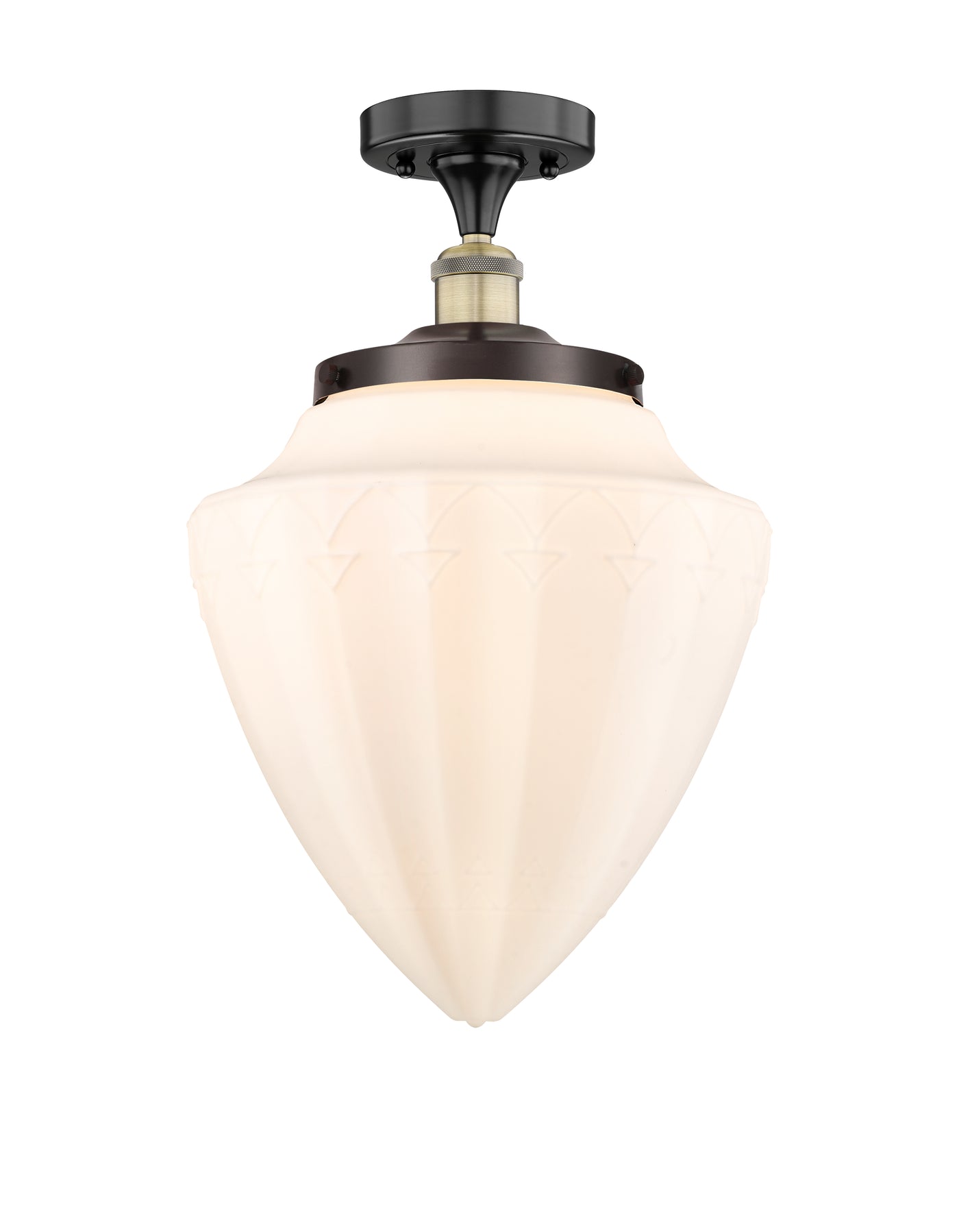 Edison Semi-Flush Mount Brushed Satin Nickel