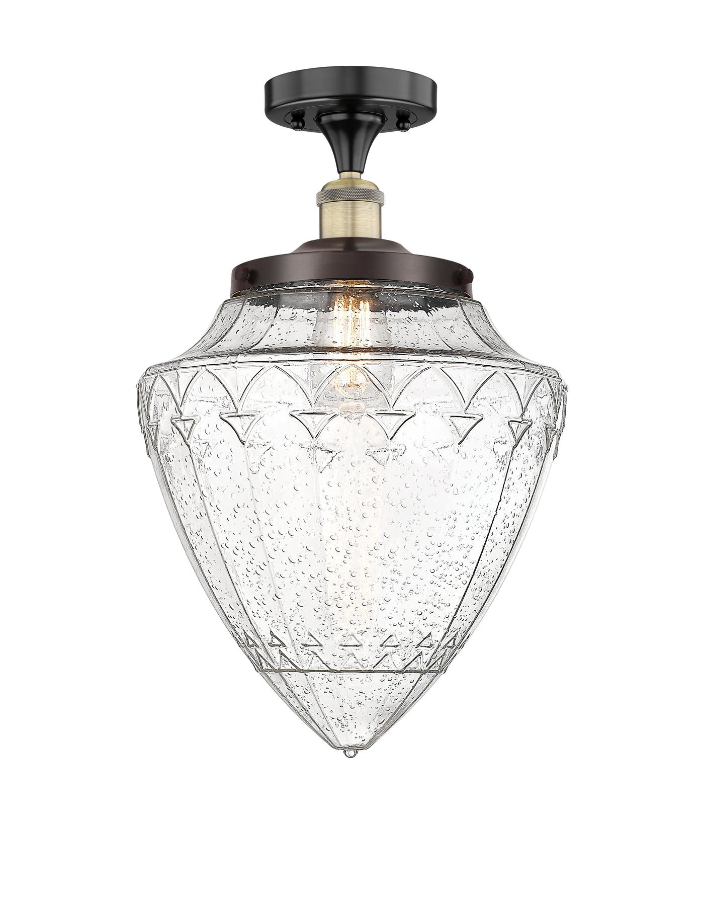 Edison Semi-Flush Mount Brushed Satin Nickel