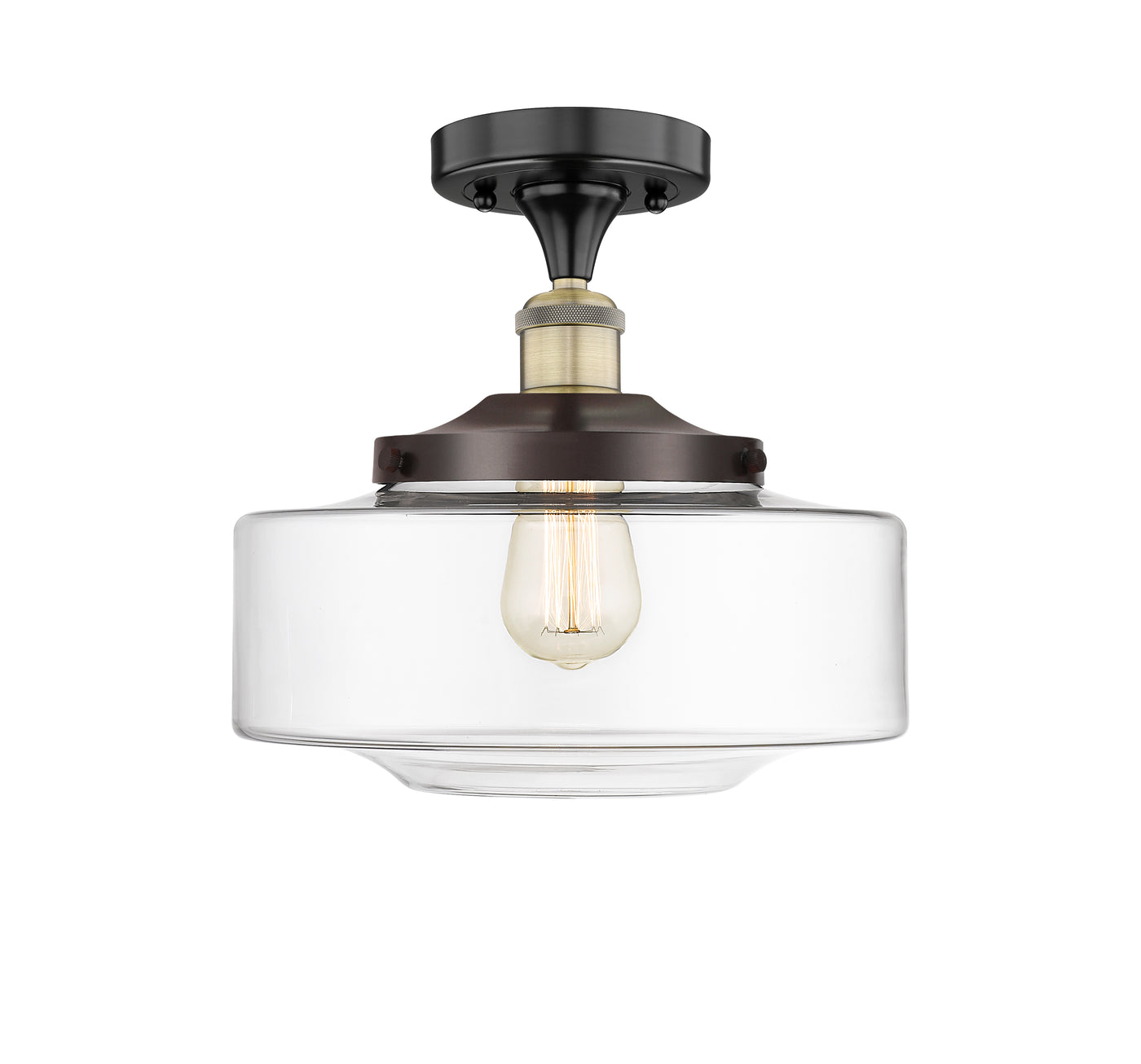 Edison Semi-Flush Mount Brushed Satin Nickel