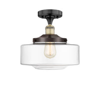 Edison Semi-Flush Mount Brushed Satin Nickel