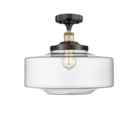 Edison Semi-Flush Mount Brushed Nickel
