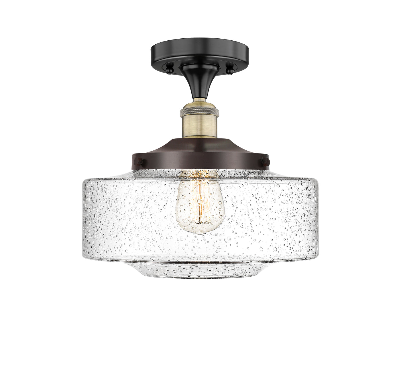 Edison Semi-Flush Mount Brushed Satin Nickel