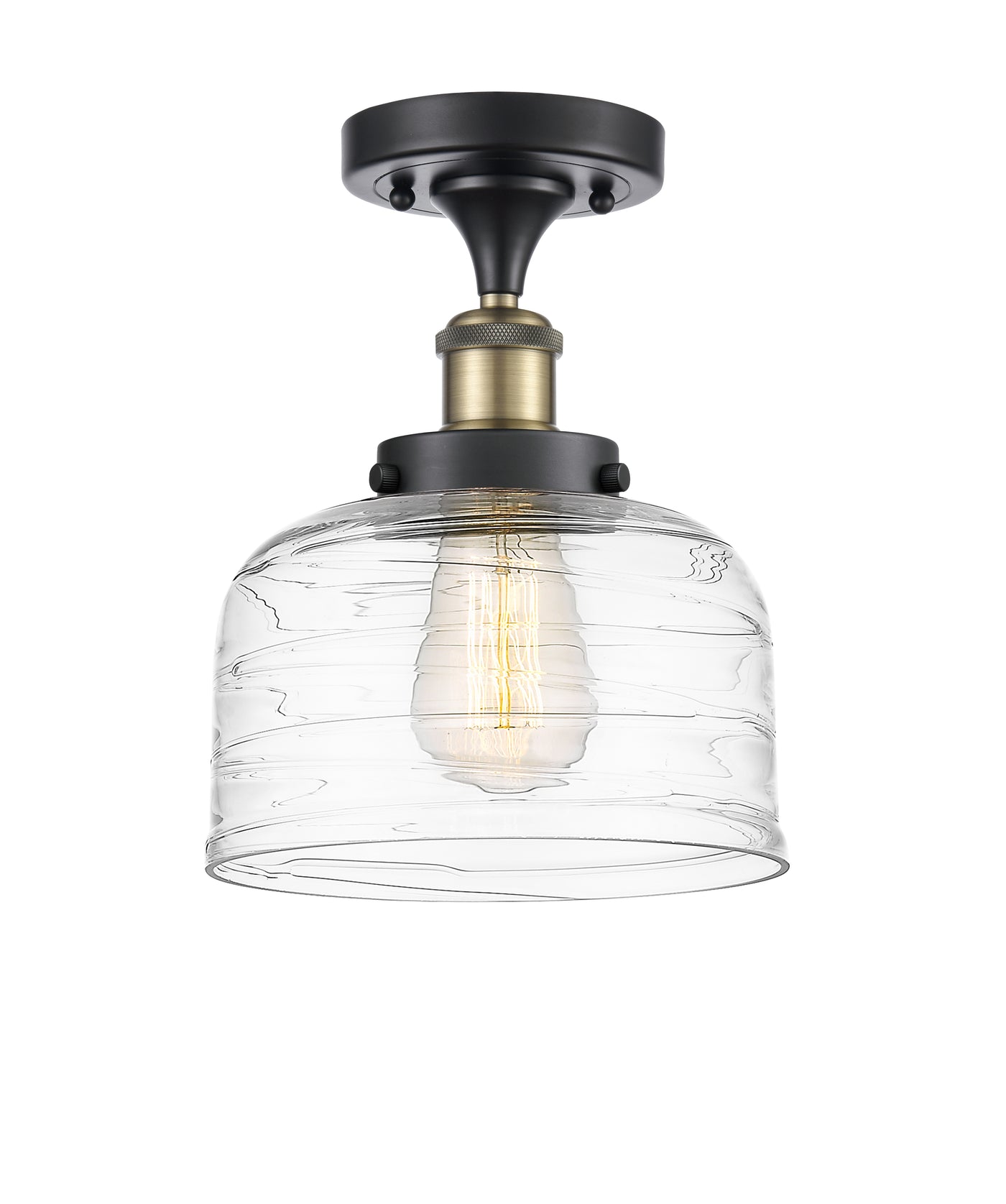 Edison Semi-Flush Mount Brushed Satin Nickel