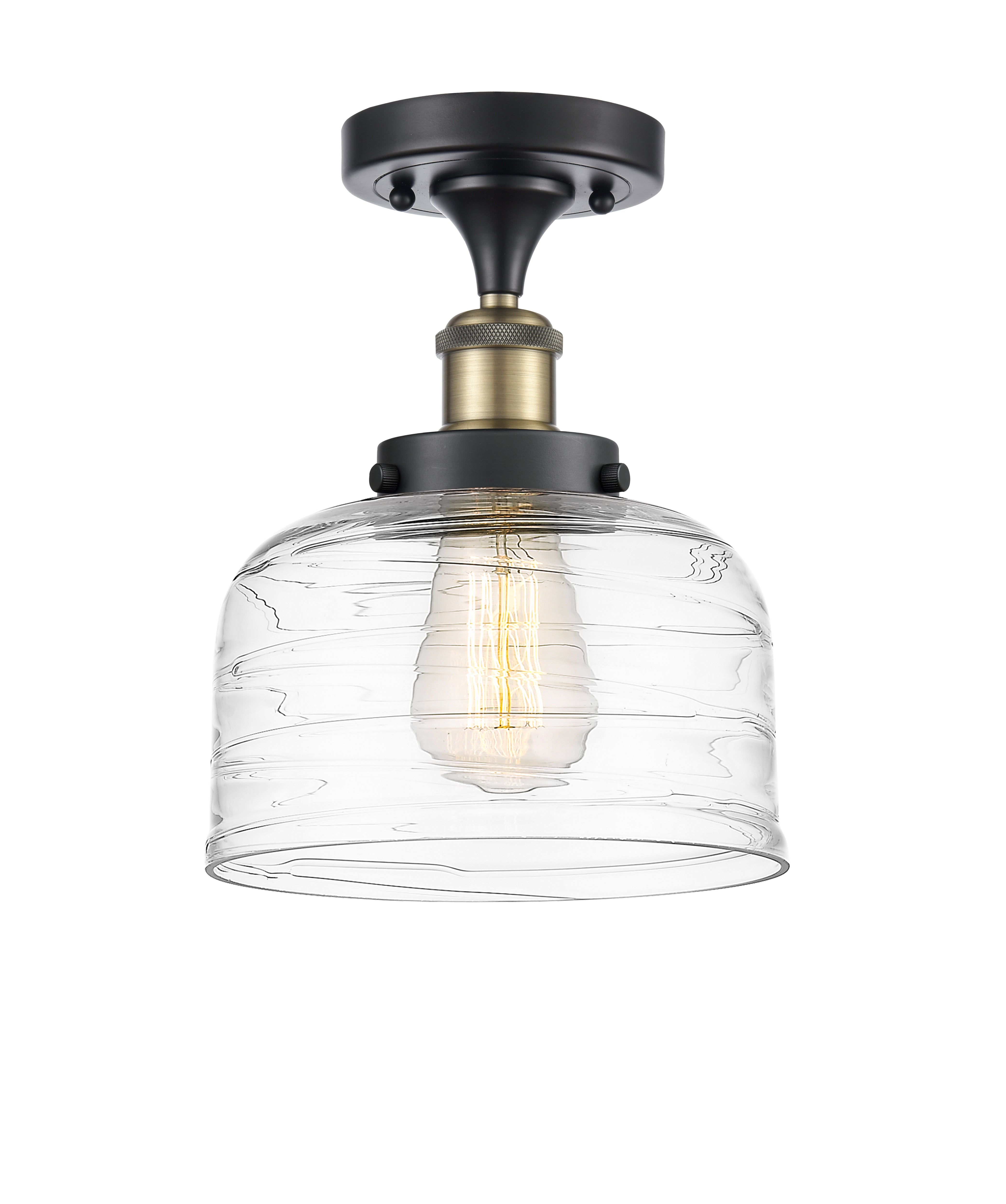 Edison Semi-Flush Mount Brushed Satin Nickel