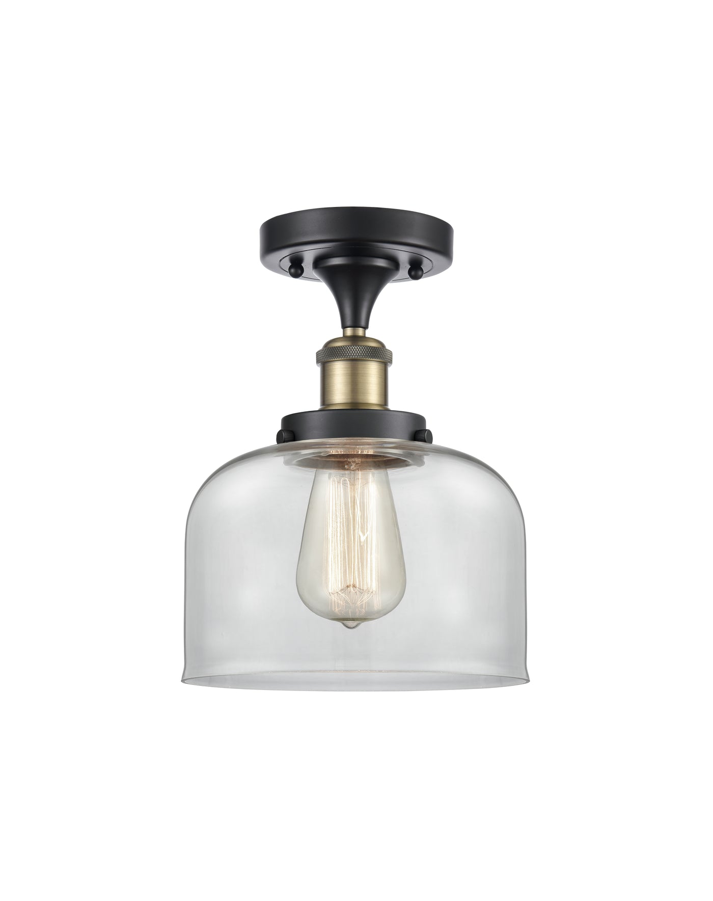 Edison Semi-Flush Mount Brushed Nickel Finish
