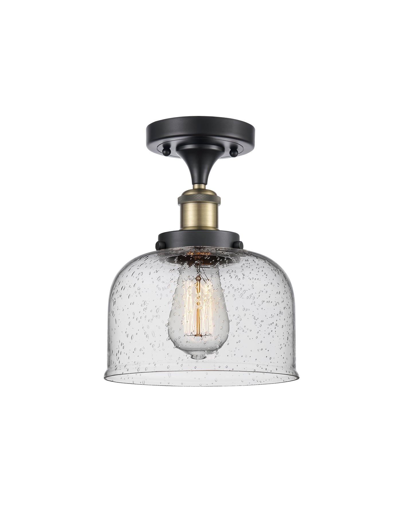 Edison Semi-Flush Mount Brushed Nickel Finish