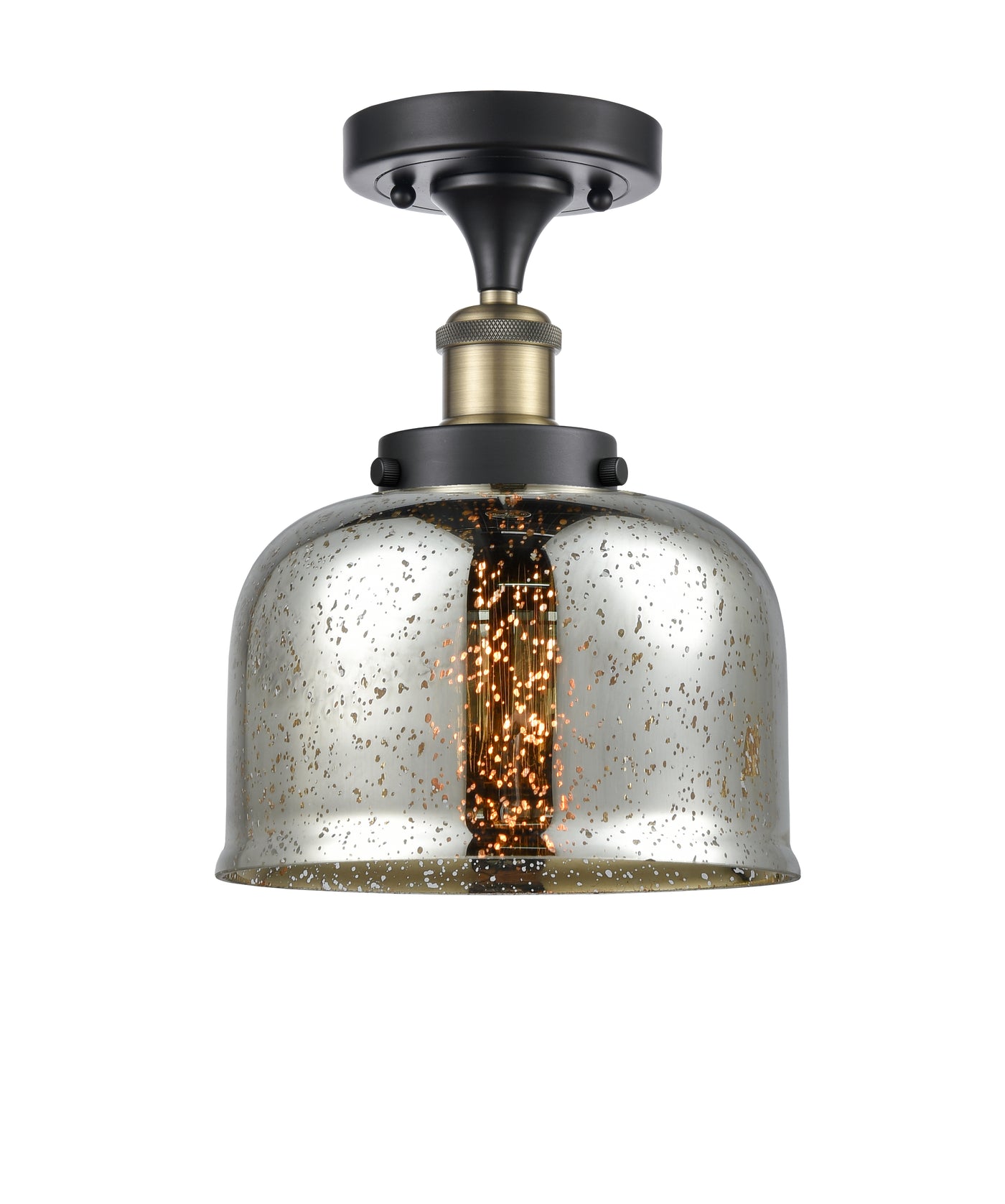 Edison Semi-Flush Mount Brushed Nickel Finish