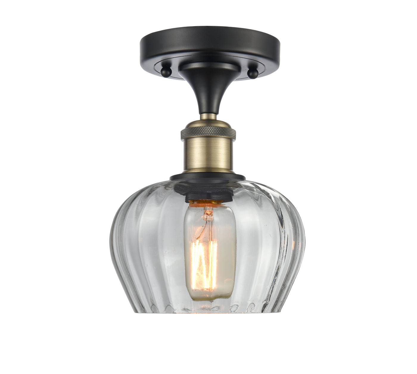 Edison Semi-Flush Mount Brushed Satin Nickel