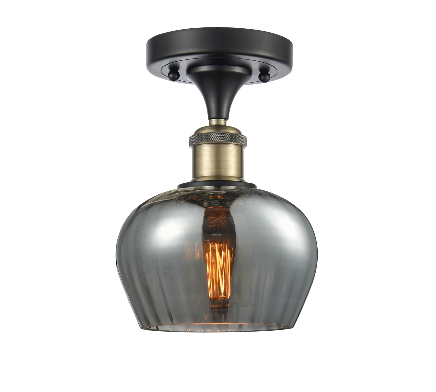 Edison Semi-Flush Mount Brushed Satin Nickel