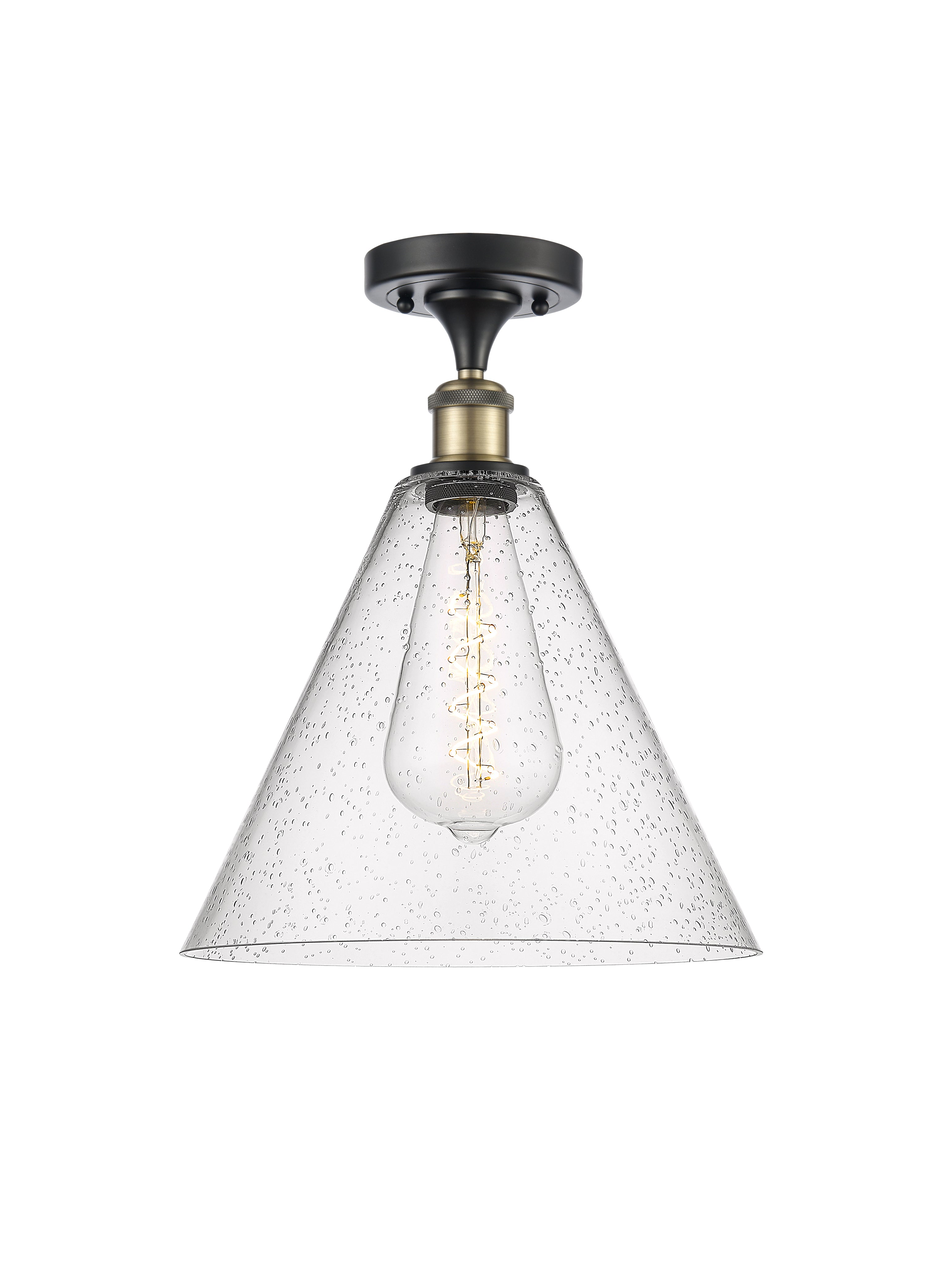 Edison Semi-Flush Mount Brushed Nickel