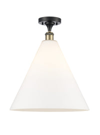 Edison Semi-Flush Mount Brushed Satin Nickel