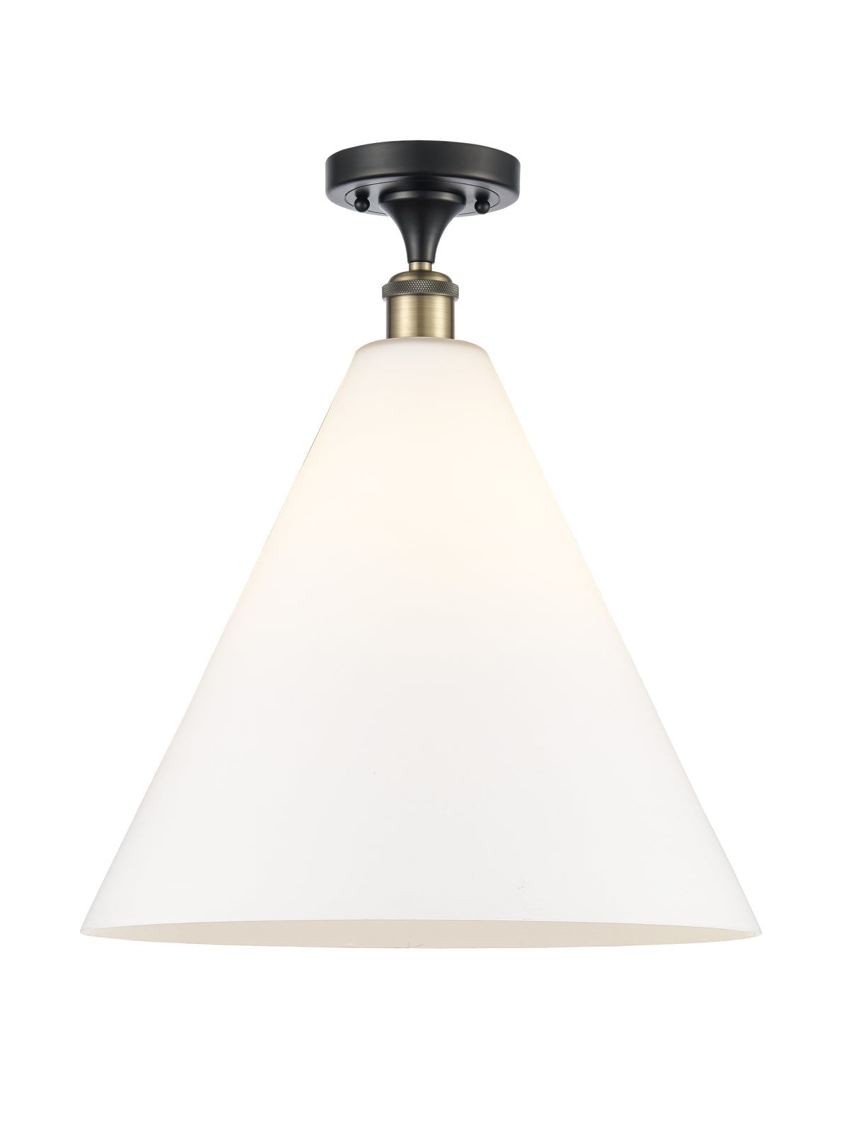 Berkshire Glass 16-Inch 1-Light Semi-Flush Mount 19-Inch High