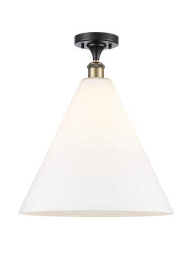 Berkshire Glass 16-Inch 1-Light Semi-Flush Mount 19-Inch High