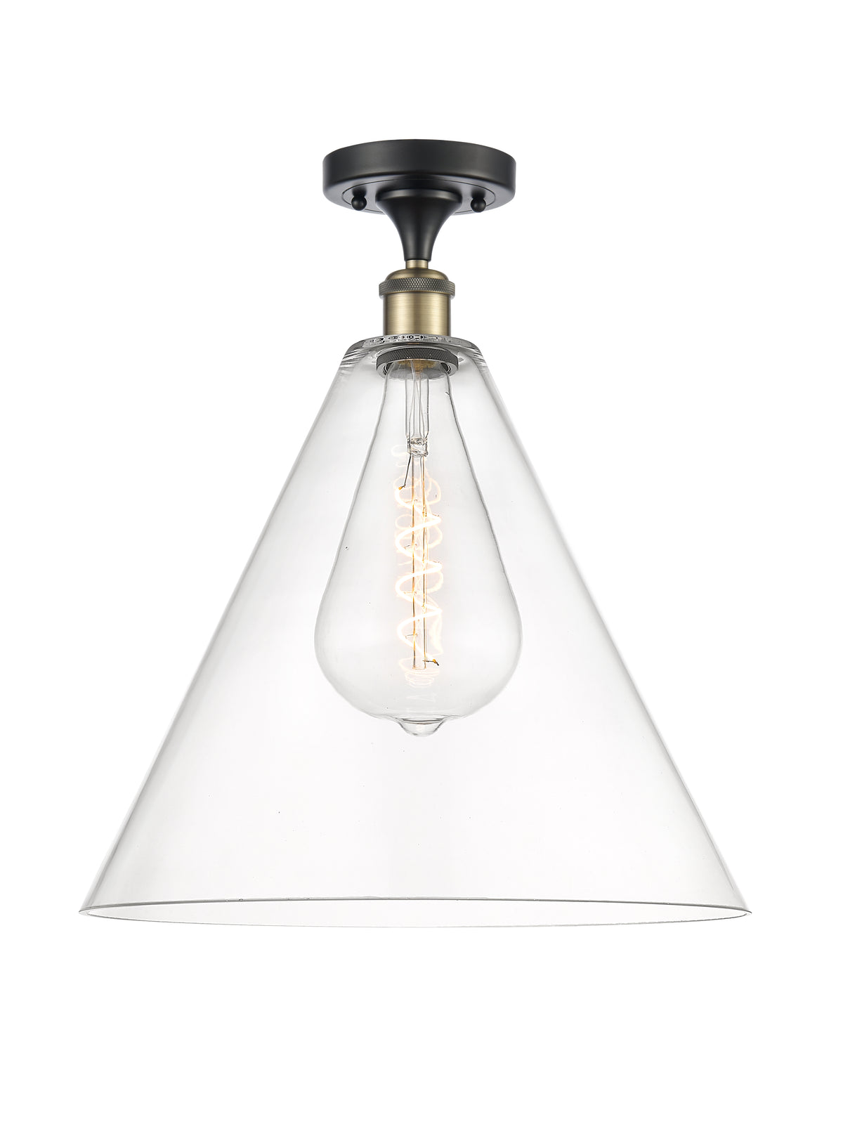 Berkshire Glass 16-Inch 1-Light Semi-Flush Mount 19-Inch High