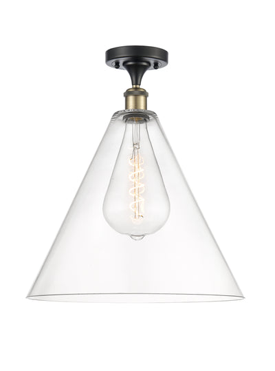 Berkshire Glass 16-Inch 1-Light Semi-Flush Mount 19-Inch High