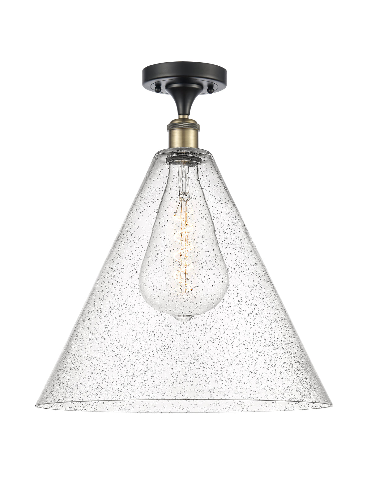 Berkshire Glass 16-Inch 1-Light Semi-Flush Mount 19-Inch High