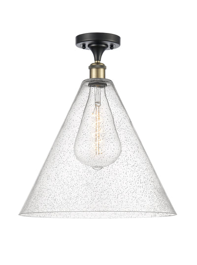 Berkshire Glass 16-Inch 1-Light Semi-Flush Mount 19-Inch High