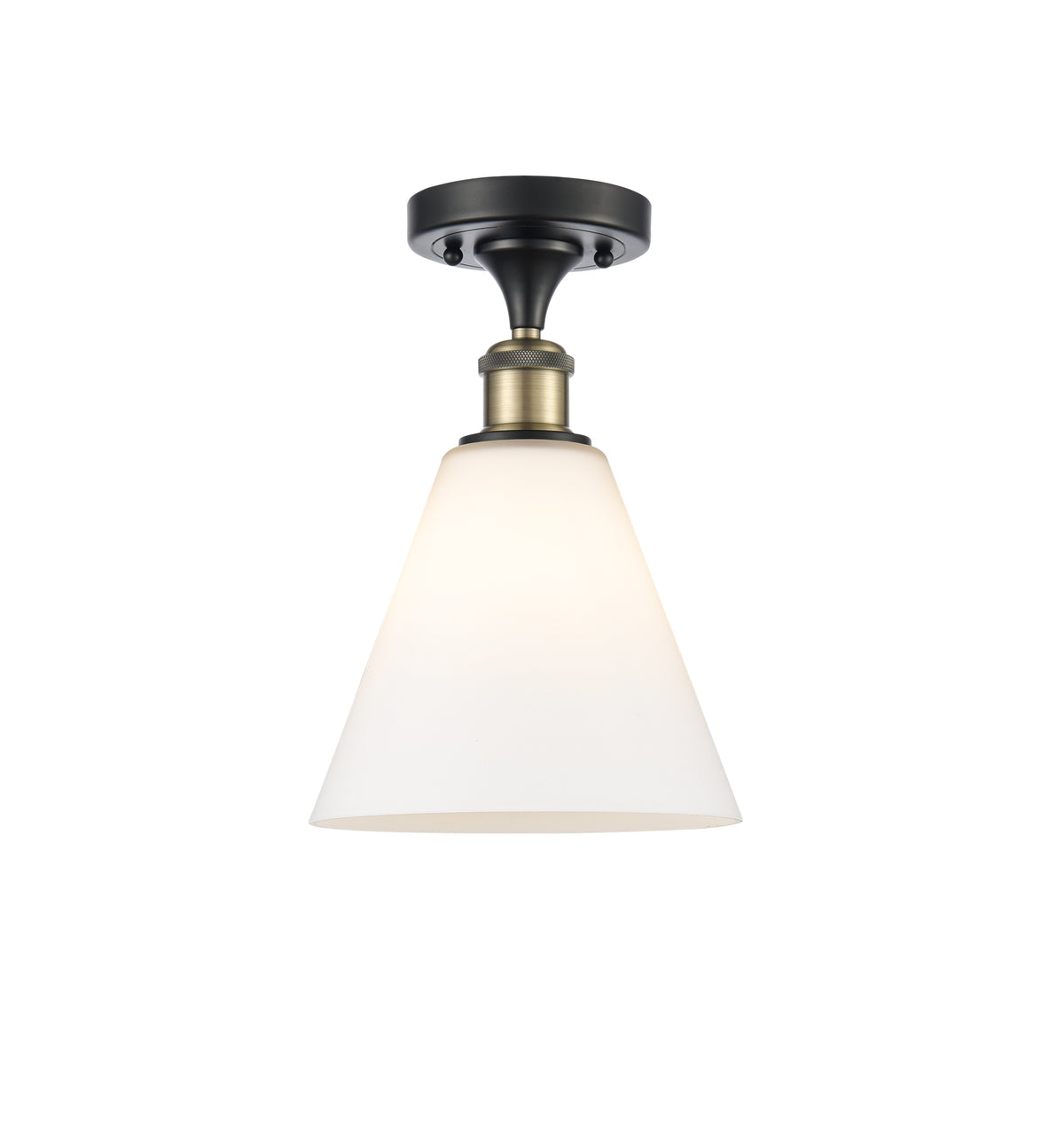 Berkshire Glass 8-Inch 1-Light Semi-Flush Mount 12-Inch High