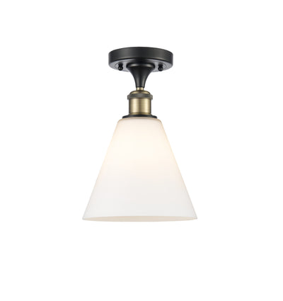 Berkshire Glass 8-Inch 1-Light Semi-Flush Mount 12-Inch High