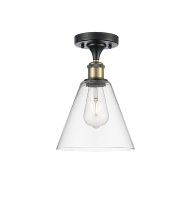 Berkshire Glass 8-Inch 1-Light Semi-Flush Mount 12-Inch High