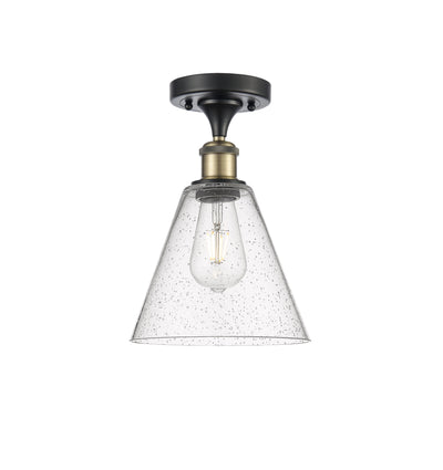 Berkshire Glass 8-Inch 1-Light Semi-Flush Mount 12-Inch High