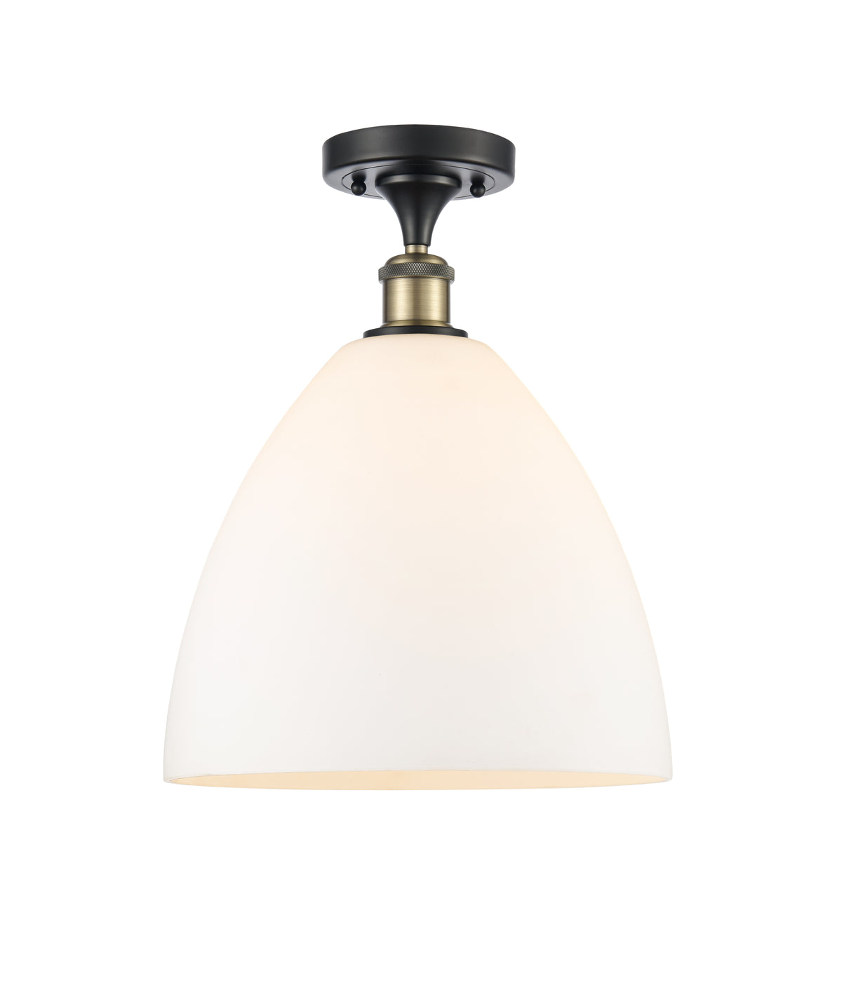 Bristol 12-Inch 1-Light Semi-Flush Mount Dome Shade 15-Inch High