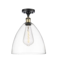 Edison Semi-Flush Mount Satin Nickel 8 Inch