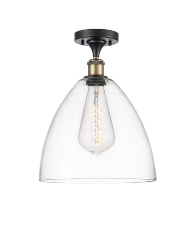 Bristol 12-Inch 1-Light Semi-Flush Mount Dome Shade 15-Inch High