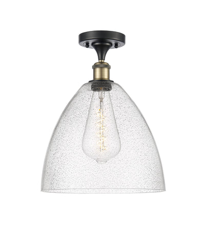 Bristol 12-Inch 1-Light Semi-Flush Mount Dome Shade 15-Inch High