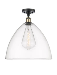 Edison Semi-Flush Mount Brushed Satin Nickel