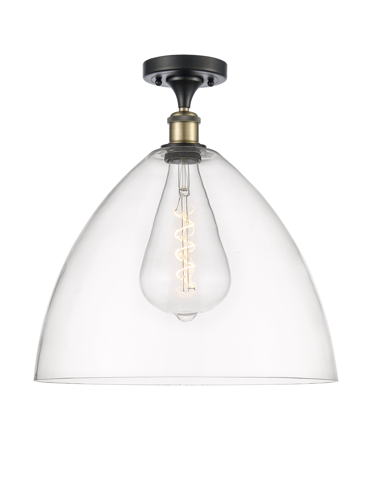 Bristol 16-Inch 1-Light Semi-Flush Mount Dome Shade 17.375-Inch High