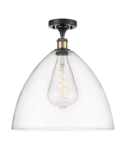 Bristol 16-Inch 1-Light Semi-Flush Mount Dome Shade 17.375-Inch High