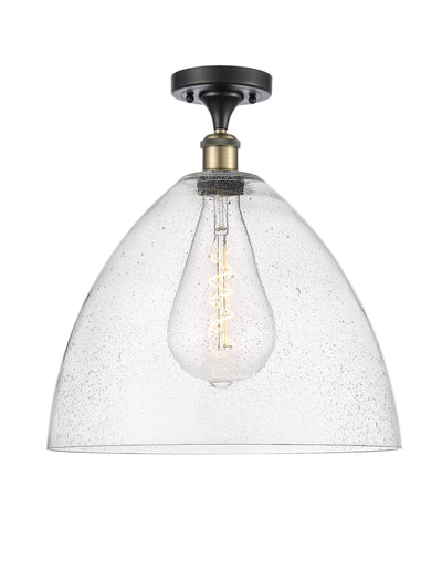 Bristol 16-Inch 1-Light Semi-Flush Mount Dome Shade 17.375-Inch High