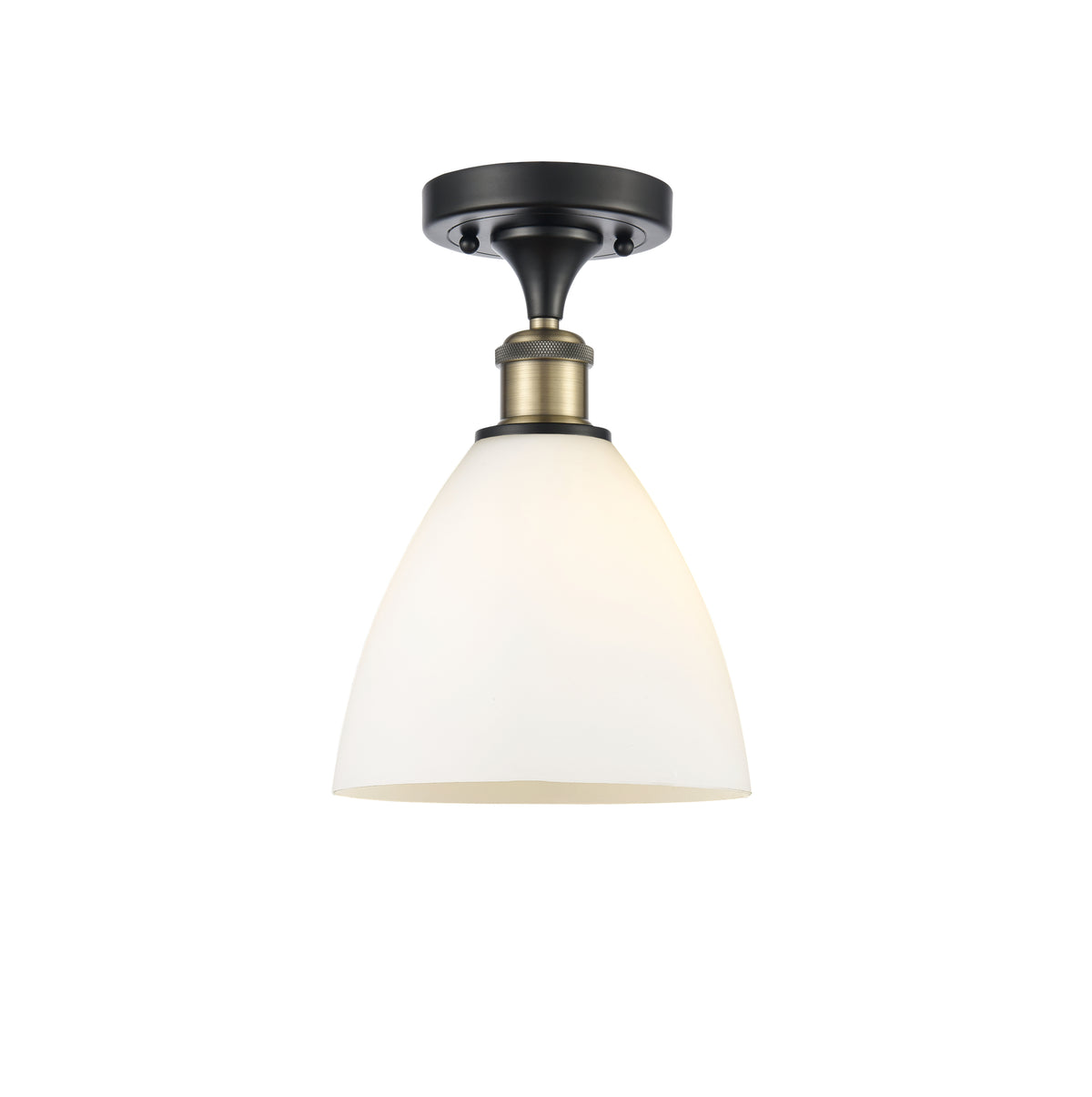Bristol 8-Inch 1-Light Semi-Flush Mount Dome Shade 11.5-Inch High
