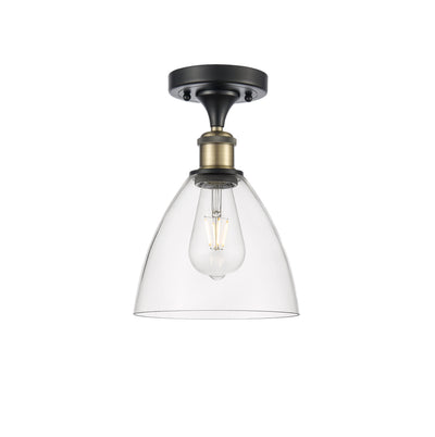 Bristol 8-Inch 1-Light Semi-Flush Mount Dome Shade 11.5-Inch High