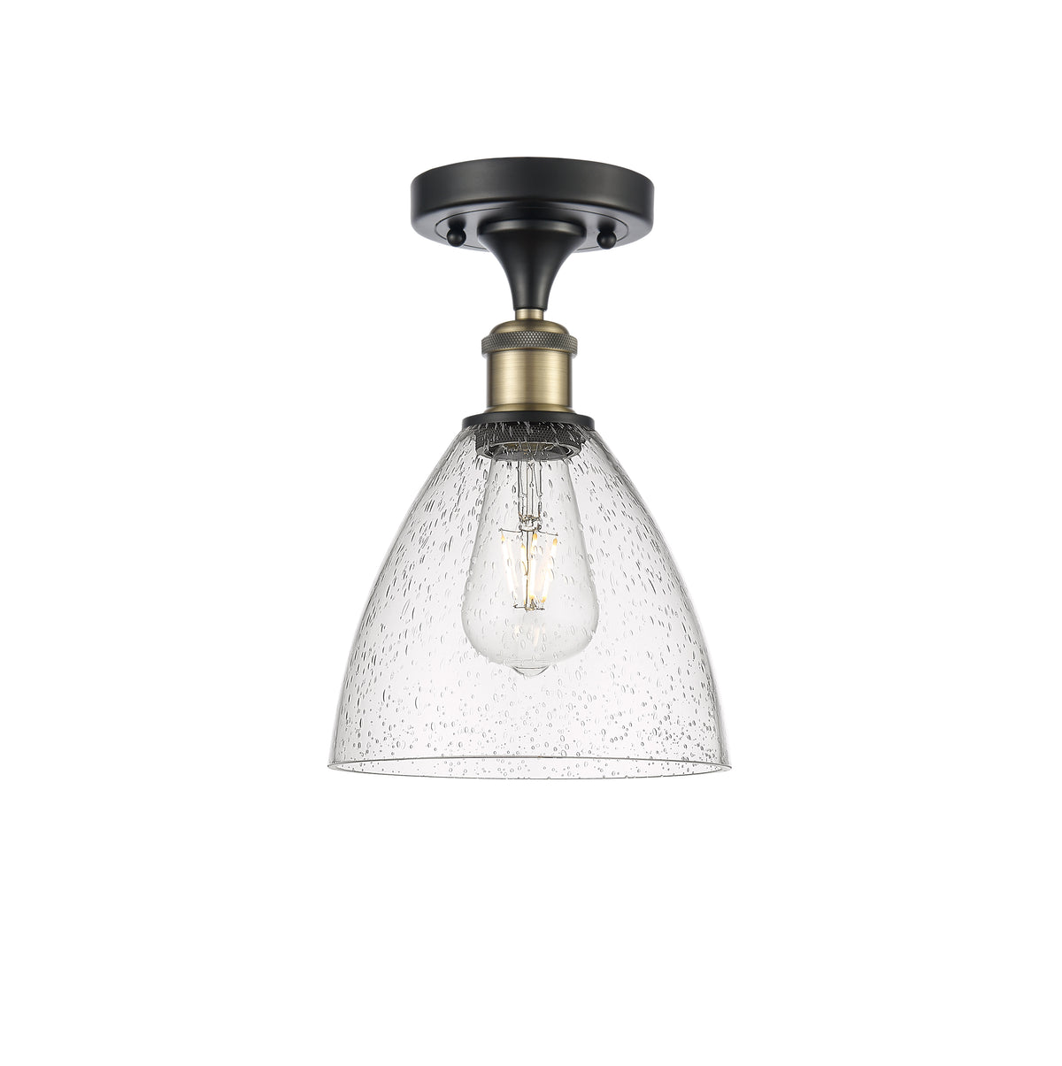 Bristol 8-Inch 1-Light Semi-Flush Mount Dome Shade 11.5-Inch High