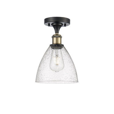 Bristol 8-Inch 1-Light Semi-Flush Mount Dome Shade 11.5-Inch High