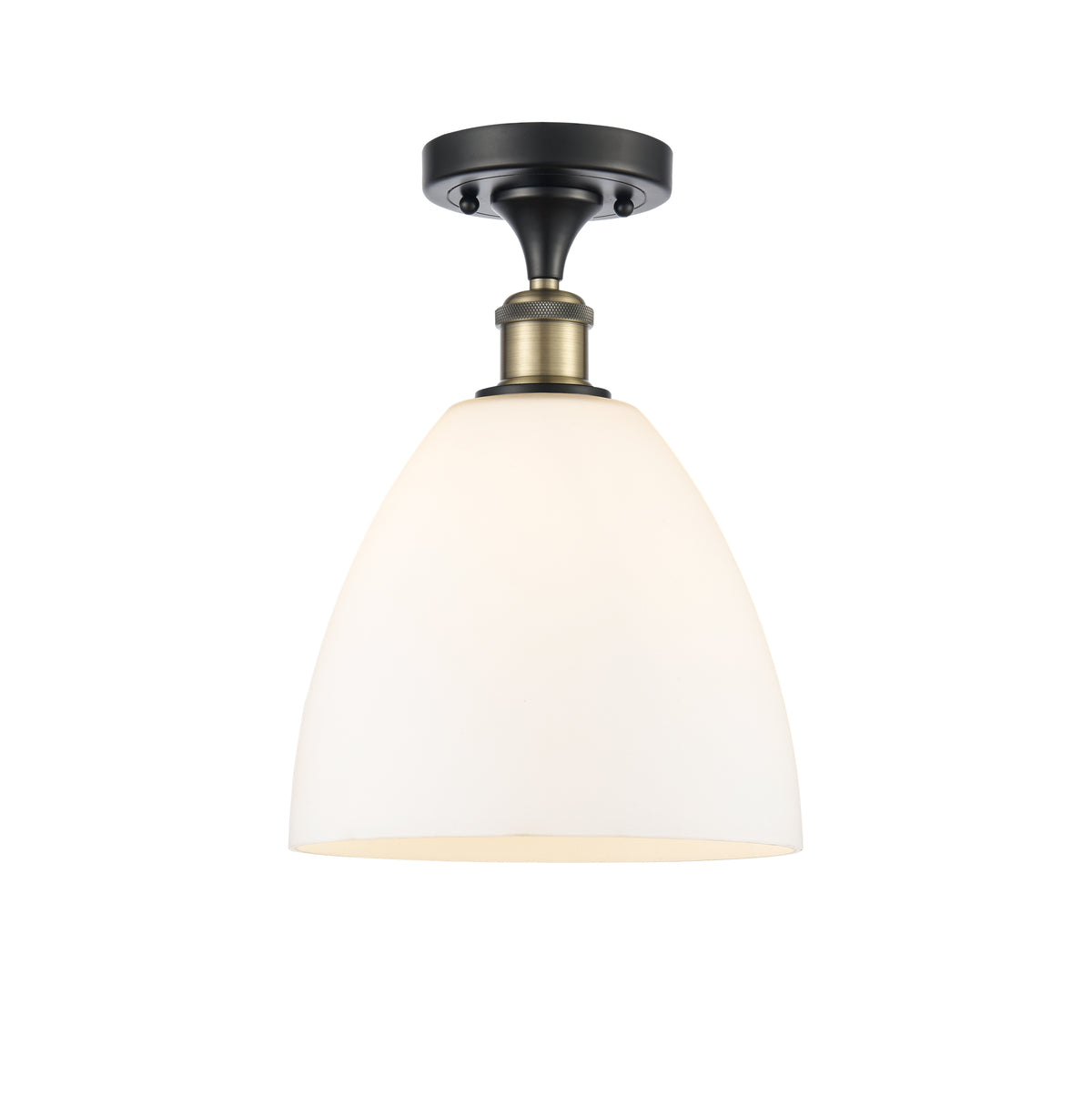 Bristol 9-Inch 1-Light Semi-Flush Mount Dome Shade 13.125-Inch High
