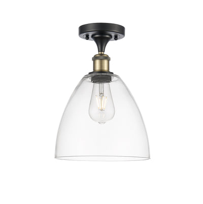 Bristol 9-Inch 1-Light Semi-Flush Mount Dome Shade 13.125-Inch High