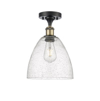 Edison Semi-Flush Mount Brushed Satin Nickel