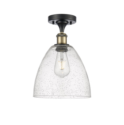 Bristol 9-Inch 1-Light Semi-Flush Mount Dome Shade 13.125-Inch High