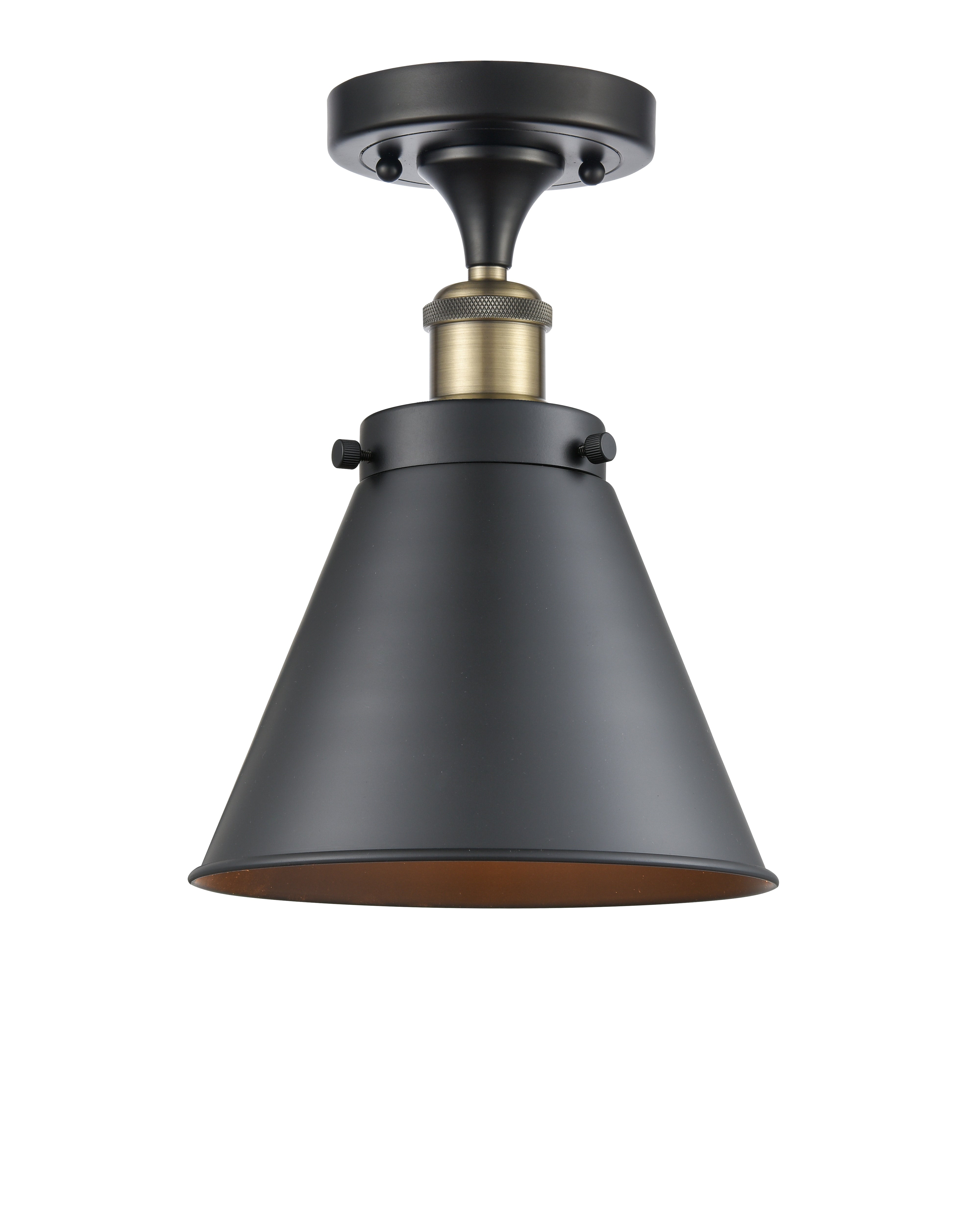 Edison Semi-Flush Mount Solid Brass Steel
