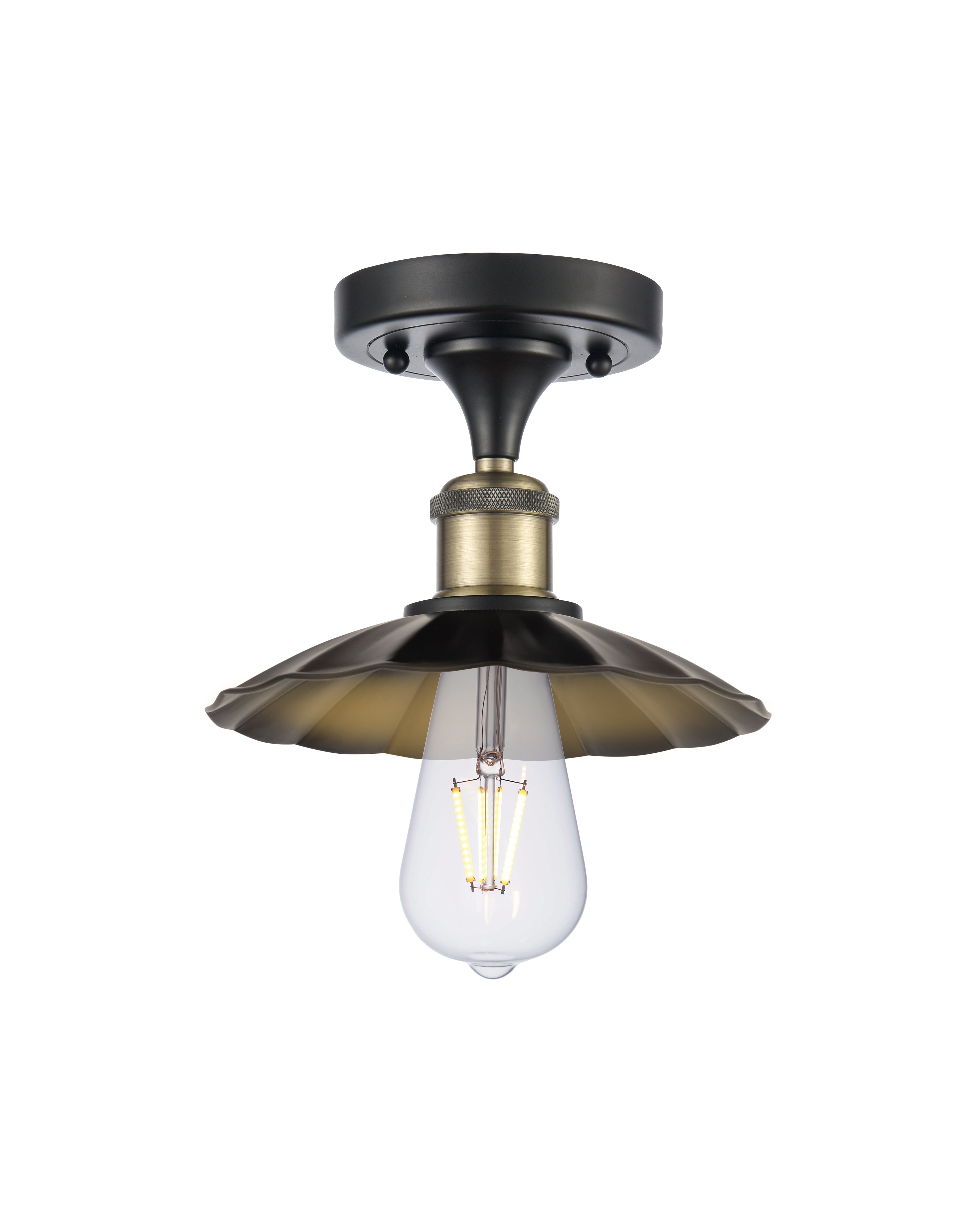Edison Semi-Flush Mount Brushed Satin Nickel