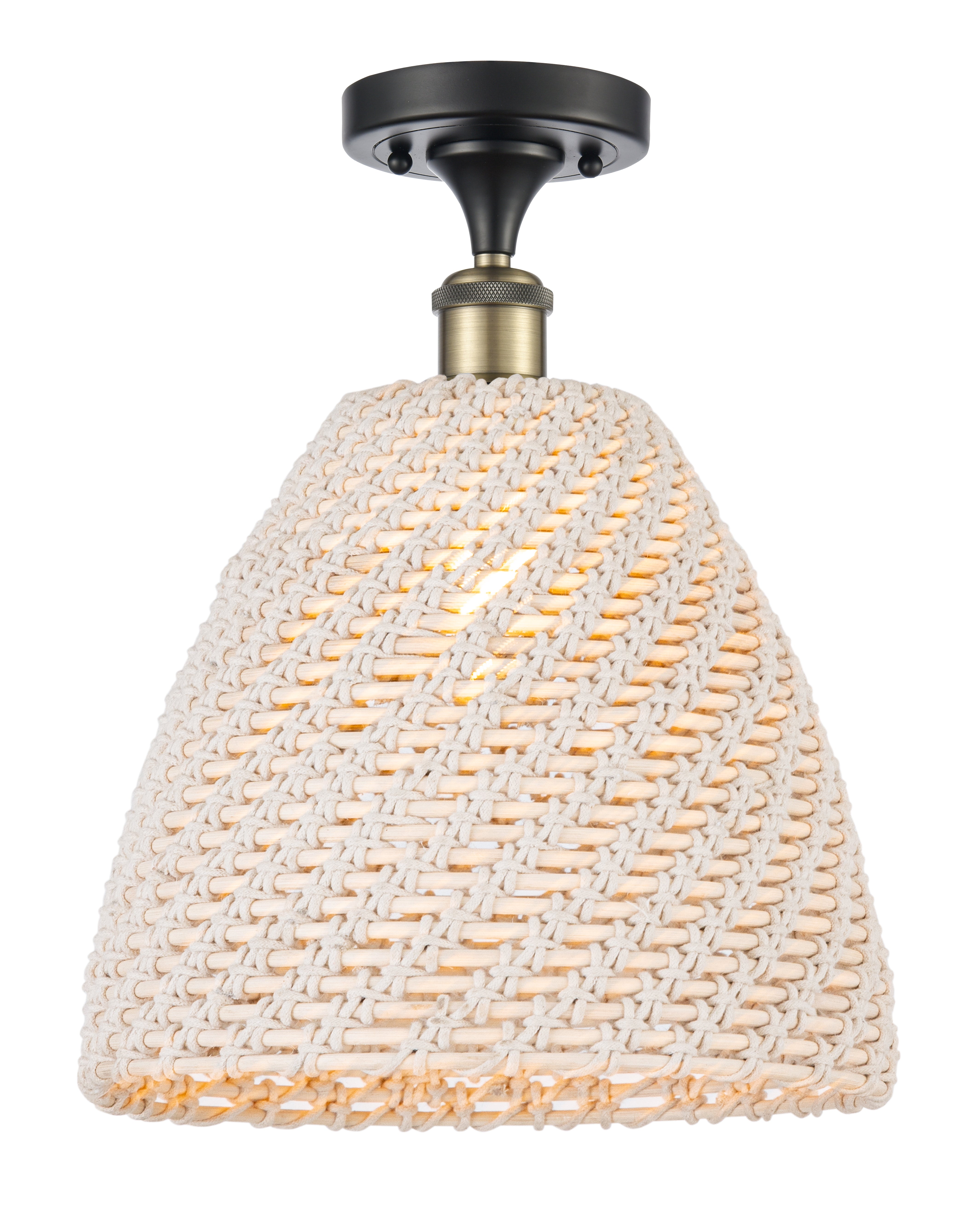 Edison Semi-Flush Mount Brushed Satin Nickel