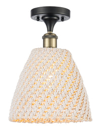 Edison Semi-Flush Mount Brushed Satin Nickel