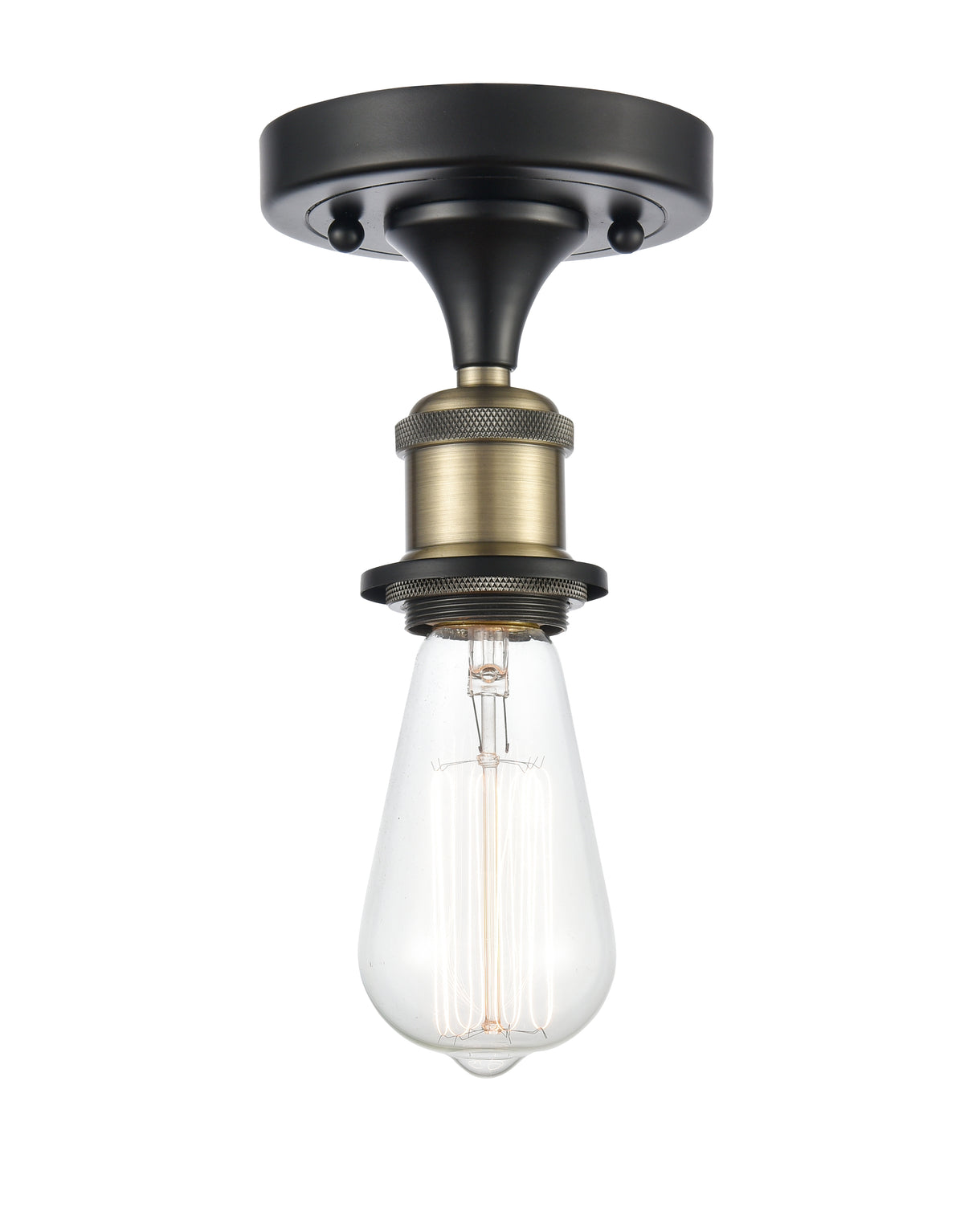 Bare Bulb 2-Inch 1-Light Semi-Flush Mount