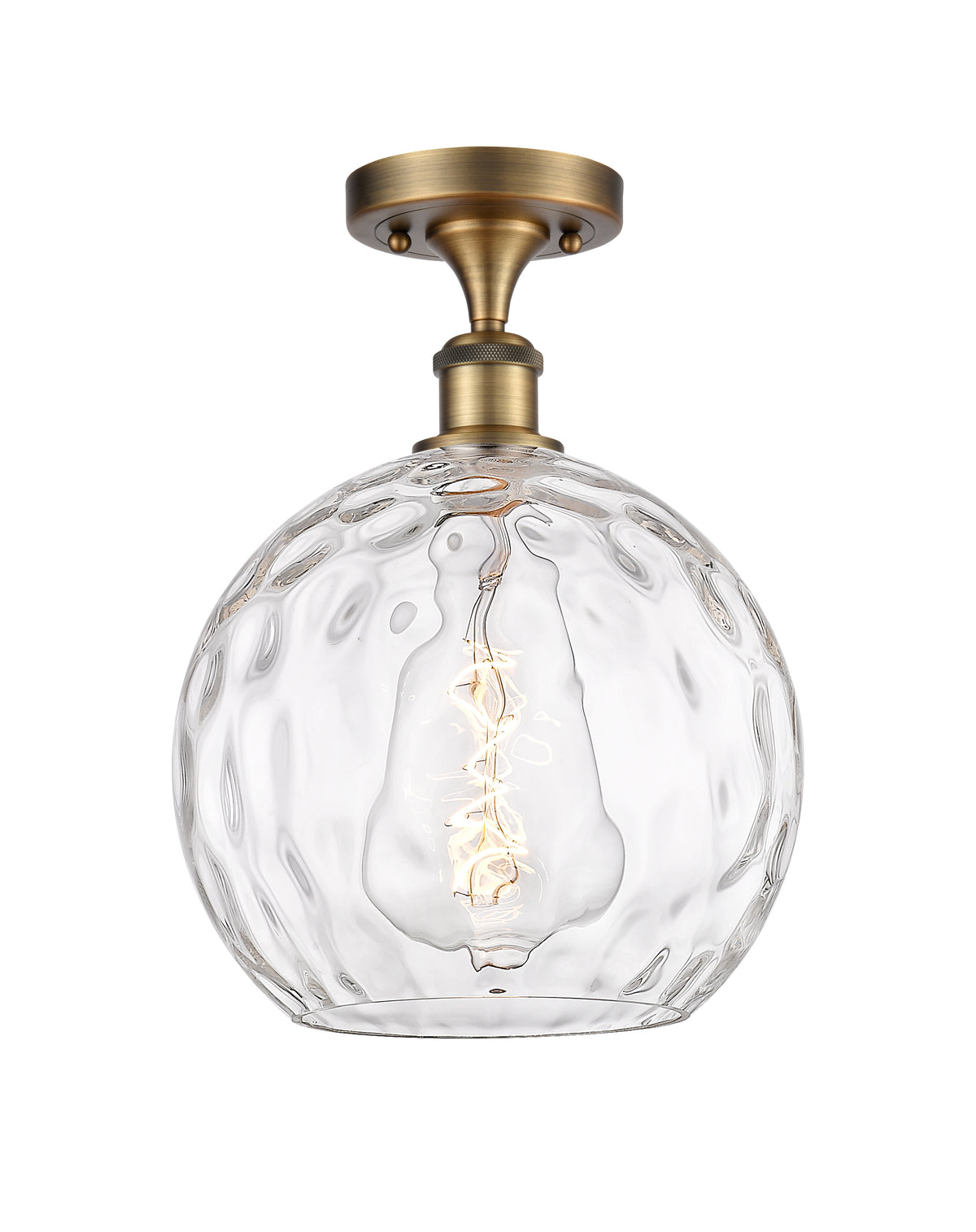 Athens Water Glass 10-Inch 1-Light Semi-Flush Mount 13.75-Inch High