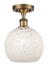 Edison Semi-Flush Mount White Mouchette Shade