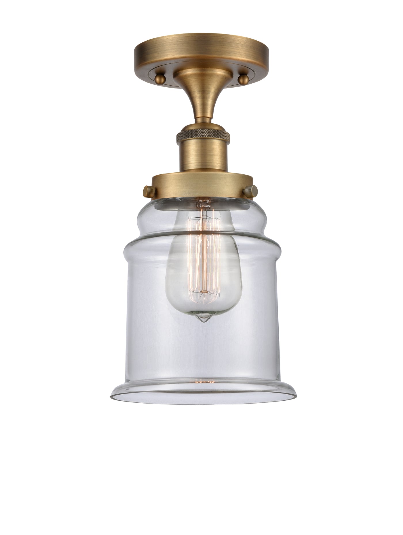 Edison Semi-Flush Mount Brushed Satin Nickel
