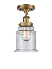 Edison Semi-Flush Mount Brushed Satin Nickel